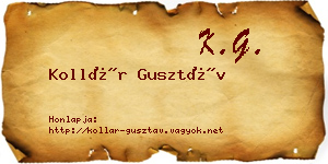Kollár Gusztáv névjegykártya